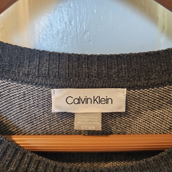 Calvin Klein Sweater Dress- Charcoal With Light Pink Floral Pattern- Small - Picture 6 of 7